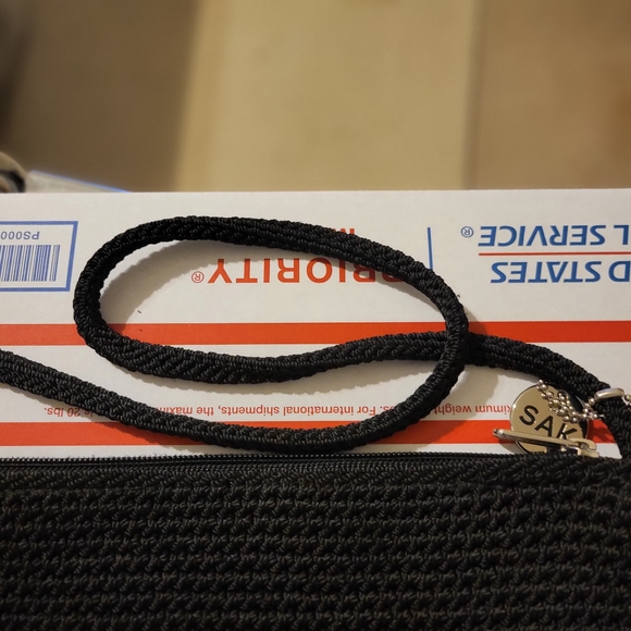 The Sak Elegant Used Black Knit Shoulder Bag - Picture 4 of 8